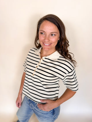 Class Monitor Striped Knit Polo