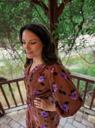 Dusky Rose Floral Maxi Dress
