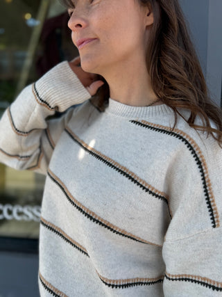 Highline Crewneck Soft Knit Stripe Sweater