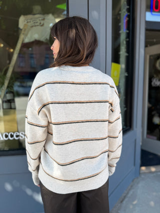 Highline Crewneck Soft Knit Stripe Sweater