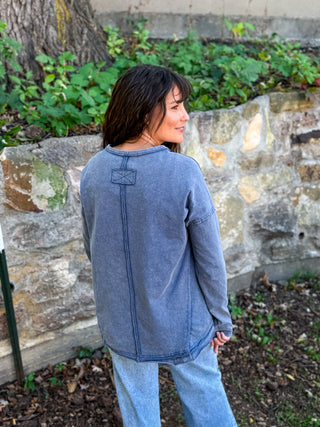 Washed Edge Knit Top