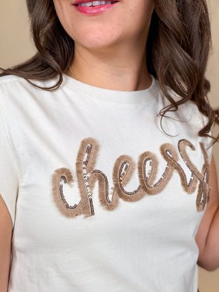 Cheers Embroidered Tee
