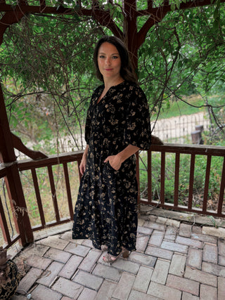Twilight Bloom Midi Dress