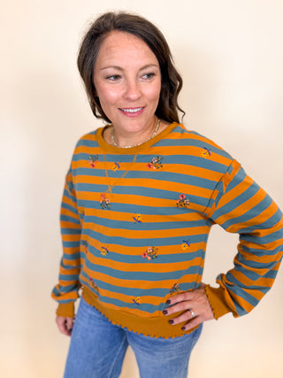 Posy Stripe Sweatshirt