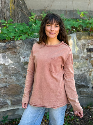 Washed Edge Knit Top