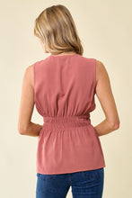 Load image into Gallery viewer, Cinched Waist Front Button Blouse
