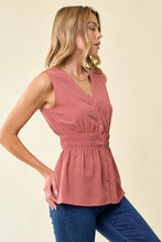 Load image into Gallery viewer, Cinched Waist Front Button Blouse
