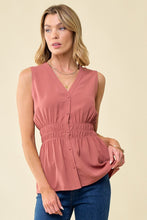 Load image into Gallery viewer, Cinched Waist Front Button Blouse

