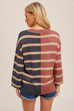 Load image into Gallery viewer, Colorblock Stripe Oversized Top
