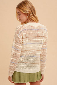 The Naomi Crochet Striped Sweater