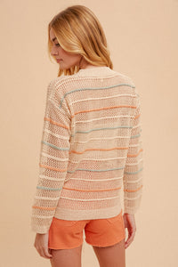 The Naomi Crochet Striped Sweater