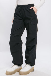 Cargo Parachute Pants With Toggle Detail