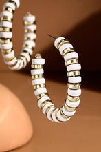 Load image into Gallery viewer, Colorful Disk Bead Hoop Earrings
