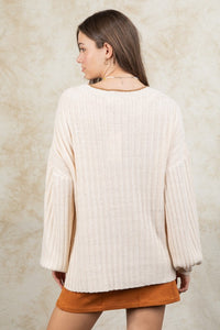 Contrast Color Detail Sweater