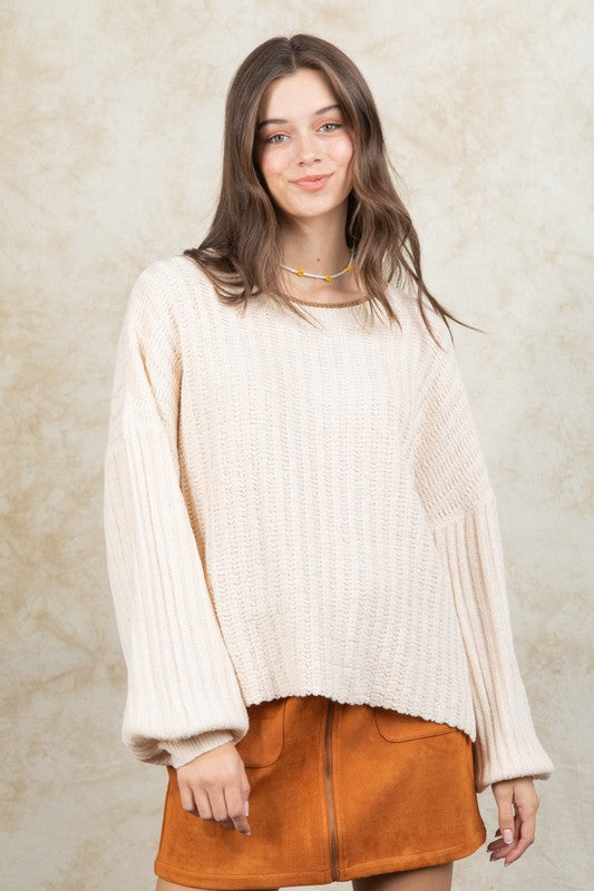 Contrast Color Detail Sweater