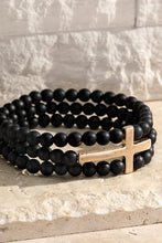 Load image into Gallery viewer, Cross Charm Set Natural Stone Bracelet
