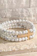 Load image into Gallery viewer, Cross Charm Set Natural Stone Bracelet

