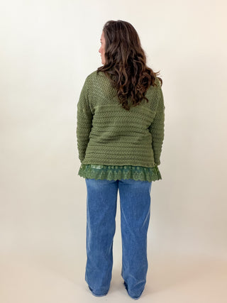 Meadowlark Lace-Inset Sweater