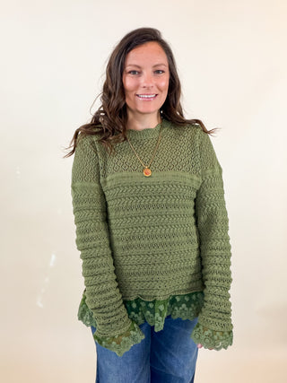 Meadowlark Lace-Inset Sweater
