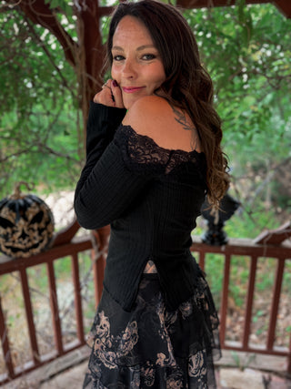 After Dark Lace Knit Top