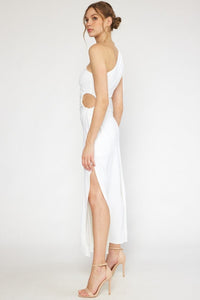 Ruched Single Shoulder Maxi
