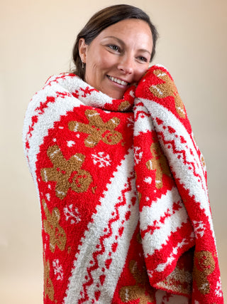 Christmas Holiday Throw Blanket with Tassel