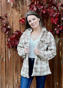 Sherpa Fleece Plaid Jacket