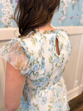 Secret Garden Maxi Dress in Blue
