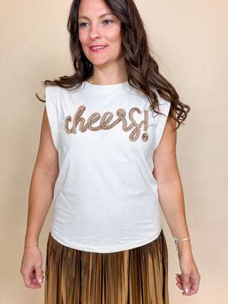 Cheers Embroidered Tee