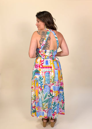 Golden Villa Button-Front Midi Skirt