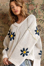 Load image into Gallery viewer, V-Neck Daisy Pullover Sweater
