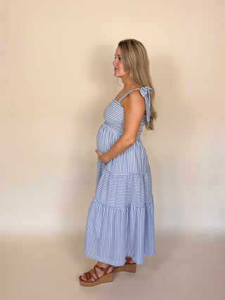Seaside Morning Maternity Midi Dress