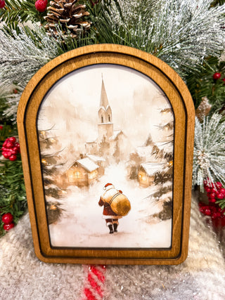 Arch Top Christmas Highland Framed Art