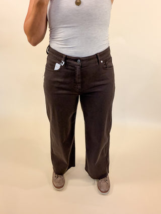 AG Saige Wide Leg Crop - Sulfur Burnt Umber
