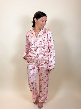 Mistletoe & Martinis Satin Pajama Set