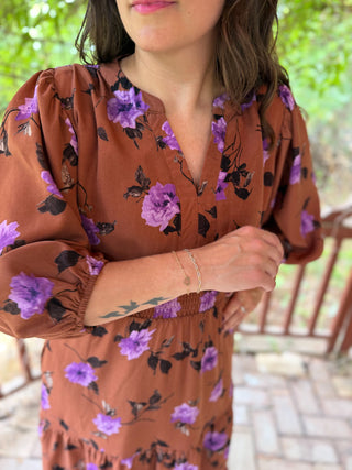 Dusky Rose Floral Maxi Dress