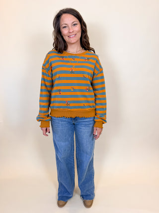 Posy Stripe Sweatshirt