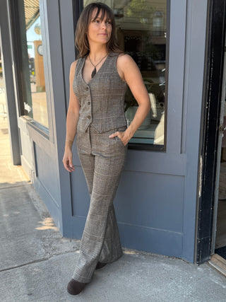 Plaid Straight Fit Pants