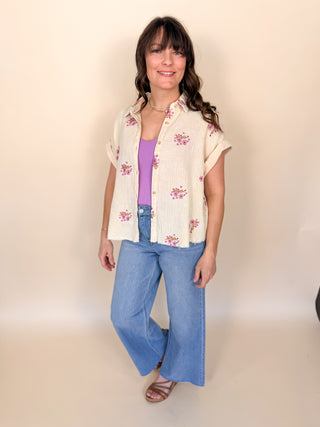 Wildflower Stitch Gauze Top