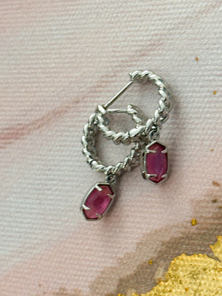 Emilie Huggie Earrings Silver Azalea Illusion by Kendra Scott