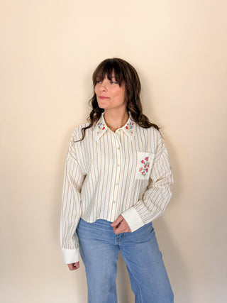 Golden Garden Embroidered Top