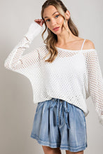 Load image into Gallery viewer, Eyelet Knit Sweater Top
