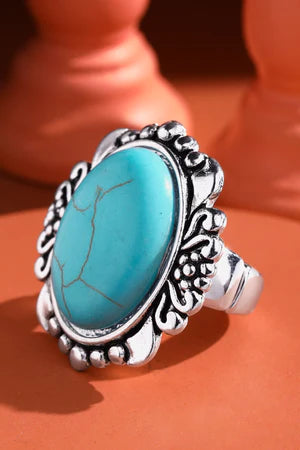 Elegant Oval Natural Stone Ring