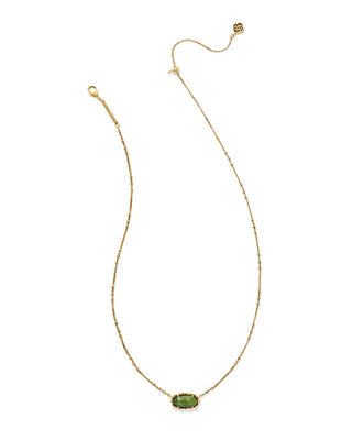 Elisa Vintage Gold Bamboo Frame Short Pendant Necklace