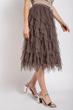 Load image into Gallery viewer, Embellished Tulle Layered Midi Skirt
