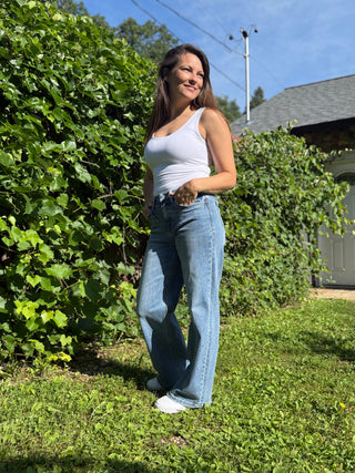 Short girl wide leg jeans by flying monkey