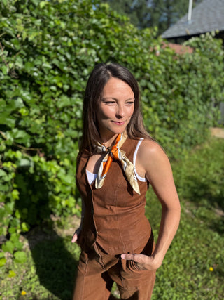 Copper button up vest