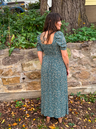 Autumn Bloom Floral Midi Dress
