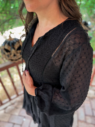 After Dark Swiss Dot Dress