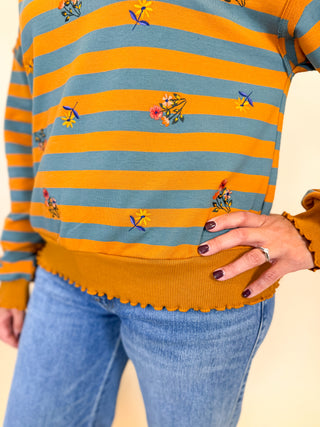 Posy Stripe Sweatshirt